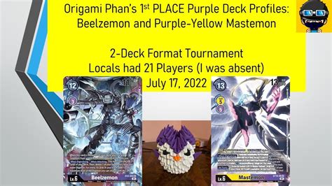 Digimon Tcg Origami Phan S St Place Beelzemon And Mastemon Deck