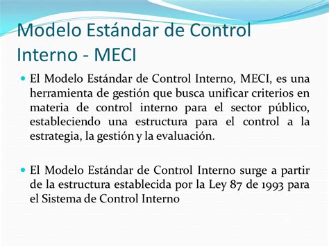 Modelo Estándar de Control Interno 1 MECI