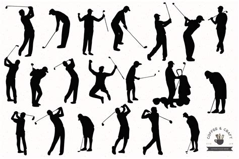 Golfer silhouettes