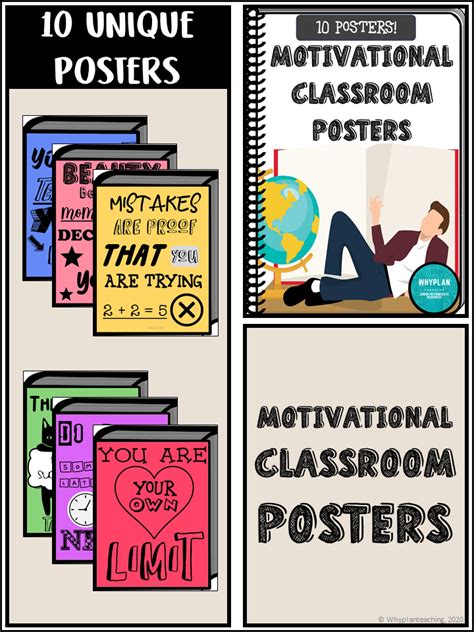 Motivational Classroom Poster Set Freebie Classroom Posters