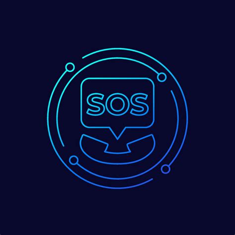 SOS signal in the phone icon, linear design 35341497 Vector Art at Vecteezy