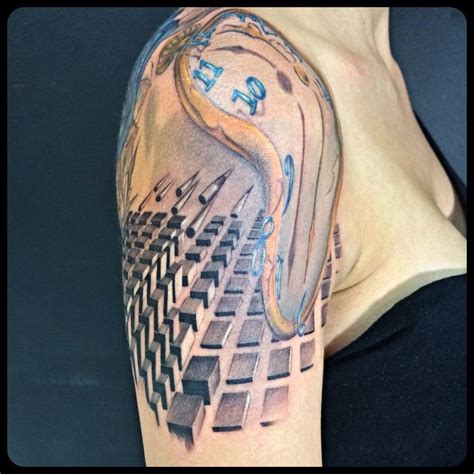 Savaldordali melting clock tattoo on arm | Clock tattoo, Melting clock ...