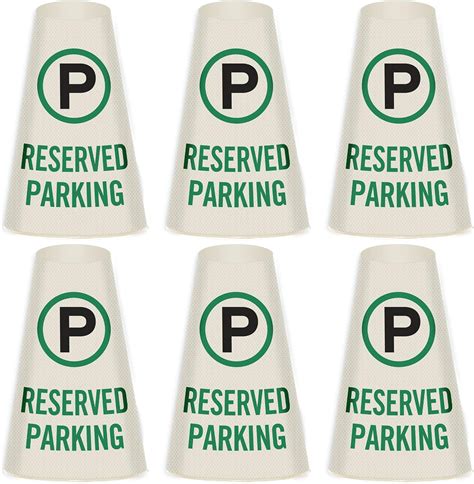 SmartSign 6 Pack Reserved Parking Reflective Cone Message Sleeve