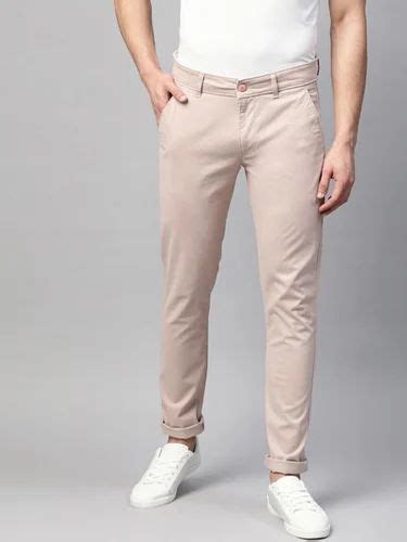 Men Beige Slim Fit Solid Chinos Trousers At Rs 600 Piece Chino Pant