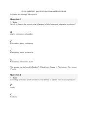 Psy Week Quiz Questions Thru Perfect Score Docx Psy