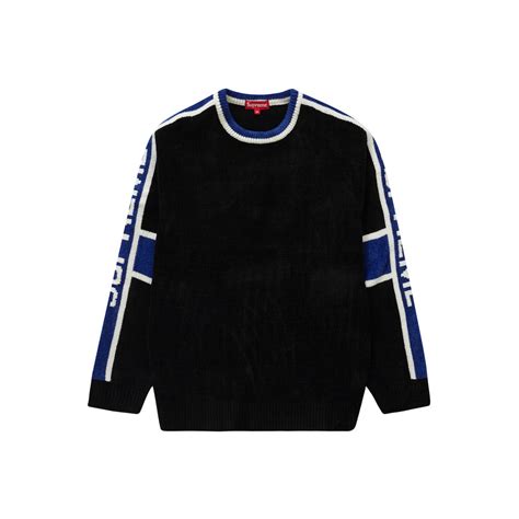 Supreme Stripe Chenille Sweater Blacksupreme Stripe Chenille Sweater