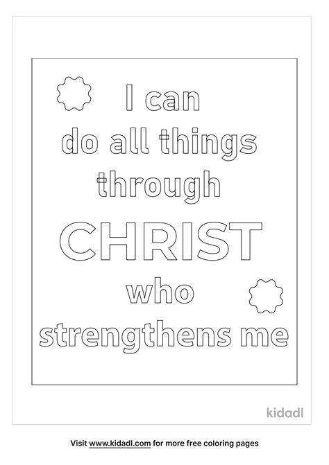 Free Philippians 4 13 Coloring Page Coloring Page Printables Kidadl