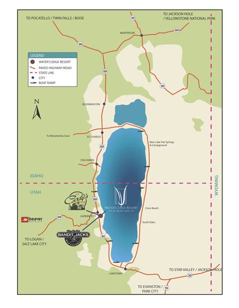 Bear Lake Map - Water's Edge Resort - The Water's Edge Resort at Bear Lake