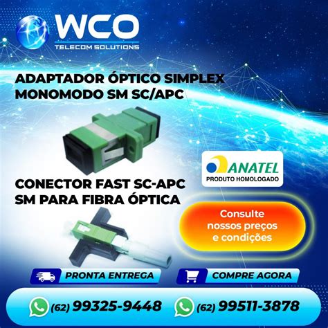 Adaptador Ptico Simplex Monomodo Sm Sc Apc Conector Fast Sc Apc Sm