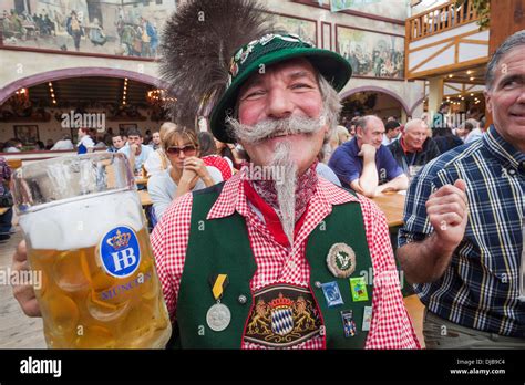 Germany Bavaria Munichoktoberfest Character In Bavarian Costume