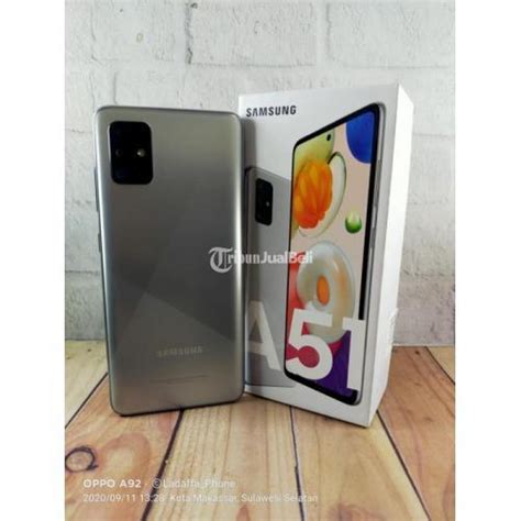 Hp Samsung Galaxy A51 Silver Ram 8128gb Bekas Fullset Mulus Di