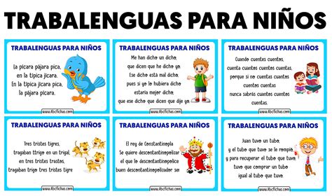 Trabalenguas para niños - ABC Fichas