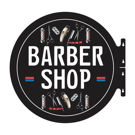 Placa Propaganda De Parede Redondo Barbershop Barbearia Pvc Mm