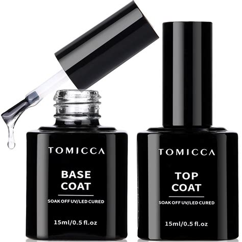 Tomicca Base Coat Top Coat Uv Set 2 15ml Primer Base Top Coat Für