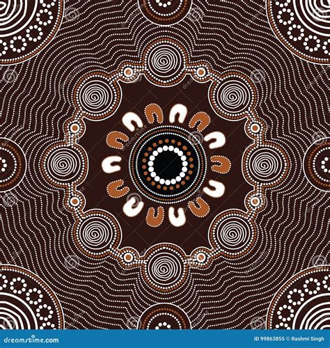 Fondo Aborigen Del Vector Del Arte Ilustración del Vector Ilustración