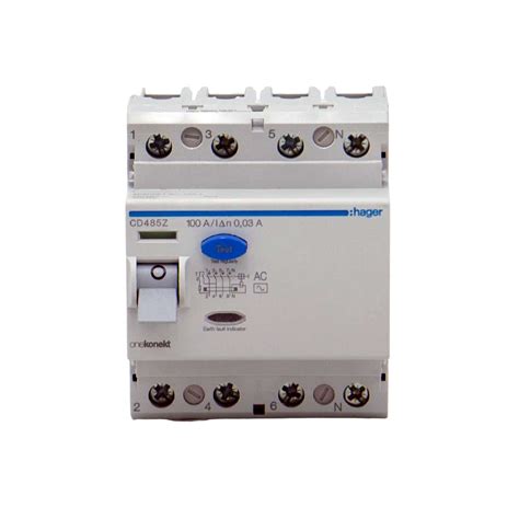 HAGER Earth Leakage Circuit Breaker ELCB 100A 4P 100MA Buy Online At