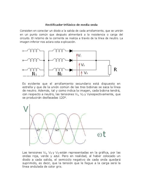 Rectificador Trifásico De Media Onda Y Onda Completa Rectificador Electromagnetismo