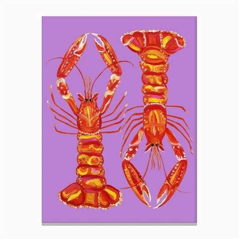 Langoustines On Purple Art Print By Alice Straker Fy