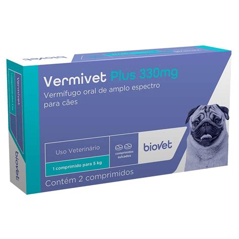 Vermifugo Para Criança De 2 Anos - Vermífugo Biovet Vermivet Plus 330 Mg Para Cães - 2 Comprimidos - Carrefour