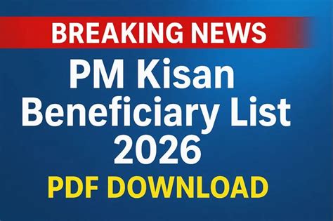 Pm Kisan Beneficiary List 2026 Name Check Online And Installment Status