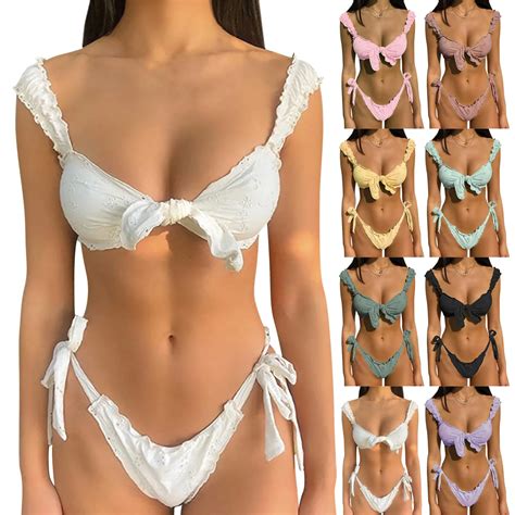 Sexy Push Up Bikini Feminino Mai Feminino Banho De Duas Pe As