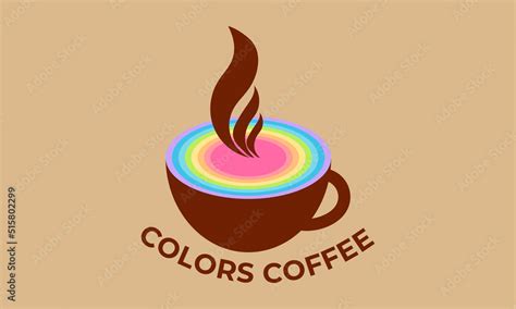 Colour coffee logo. Coffee cup logo or icon or app. Mug logo design ...