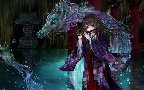 Anime Girl Dragon Wallpapers Wallpaper Cave