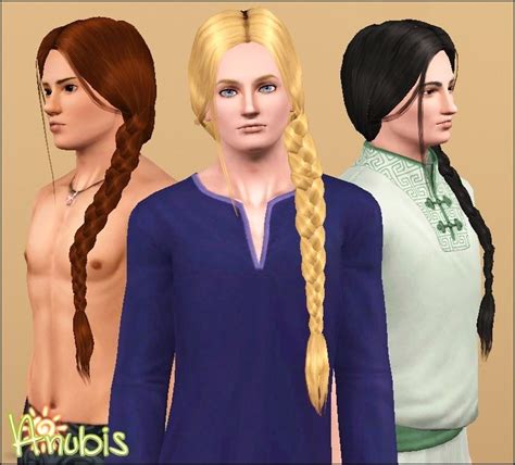 Anubis Sims Stuff Nouk Side Braid Now For Males Side Braid