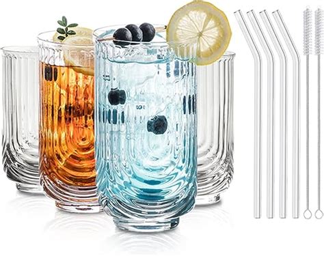 Kemorela Drinking Glasses With Art Deco Cocktail Glasses Set Of 4 Glass Cups Arch