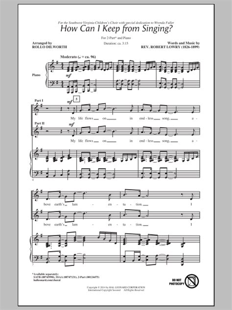 How Can I Keep From Singing Sheet Music Direct