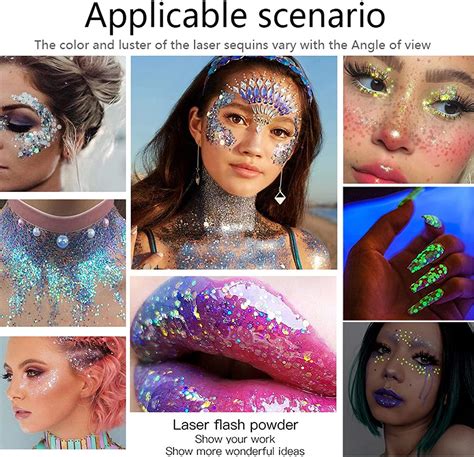 Face Glitter Gel, 2 Jars Holographic Chunky Glitter Makeup for Body ...