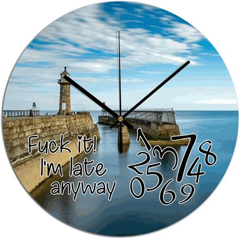 Amazon COCOKEN Fuck It I M Late Anyway Wall Clock City Scenery 12 Inch Large Wall Clocks