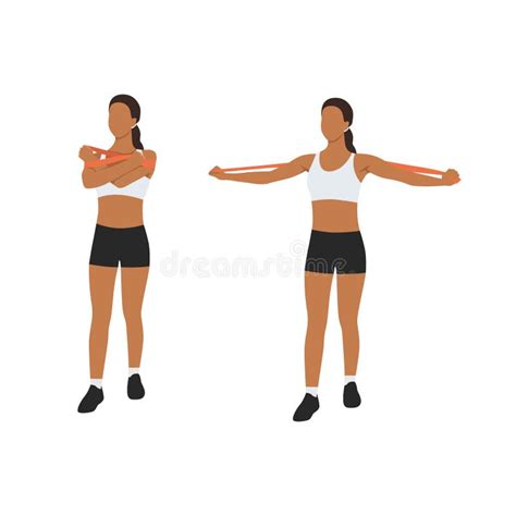 Resistance Band Chest Flyes Stock Illustrations Resistance Band