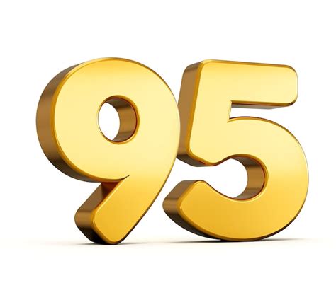 Premium Photo 3d Illustration Of Golden Number Ninety Five Or 95