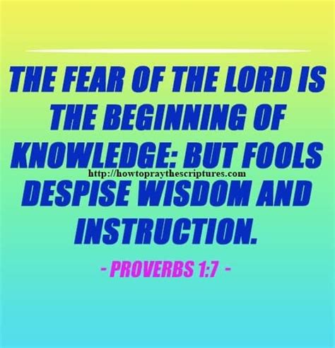 The Fear Of The LORD Is The Beginning Proverbs 1 7