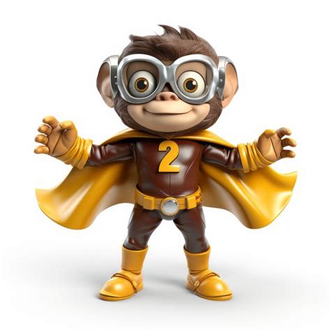 Premium Photo Cartoon Monkey Superhero 3d Animation In Bartolom