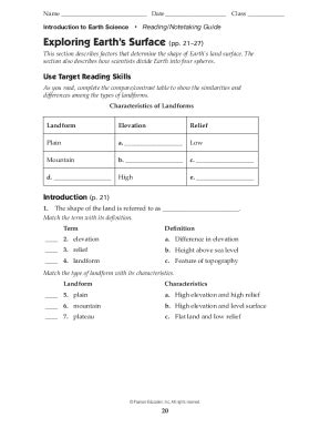 Fillable Online Earth Science Guided Notes Chapter 1 Section 1 2 Doc