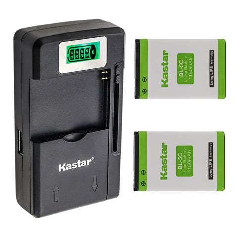 Kastar 2 Pack Bl 5c Battery And Smart Lcd Charger Replacement For Ngm Boris Clio Dandy Joy