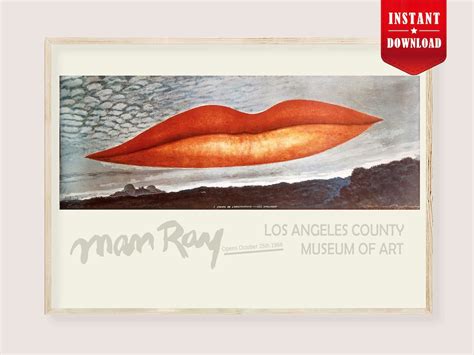 Man Ray Poster Lips Art Print Digital Retro Man Ray Lips Poster