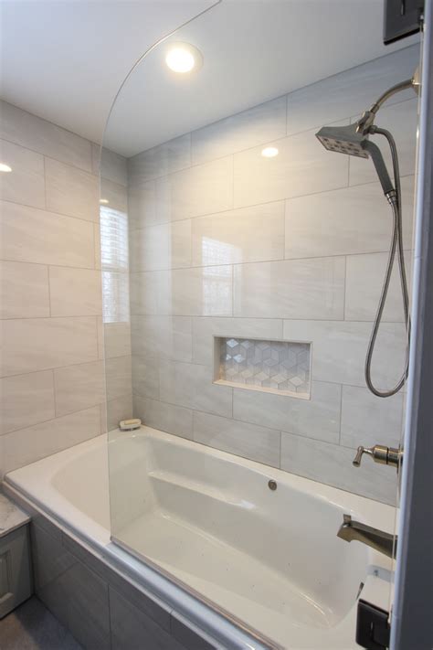 Grey Tiled Bathroom And Shower Streetsboro Oh