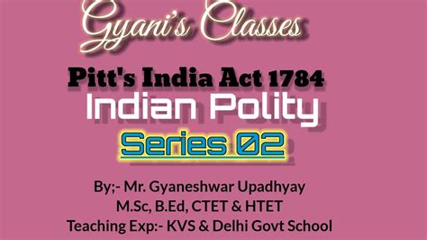 Pitts India Act 1784 Indian Polity Series 02 Pitts Pits 1784