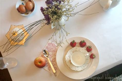 A Creative Project: White Breakfast table decor