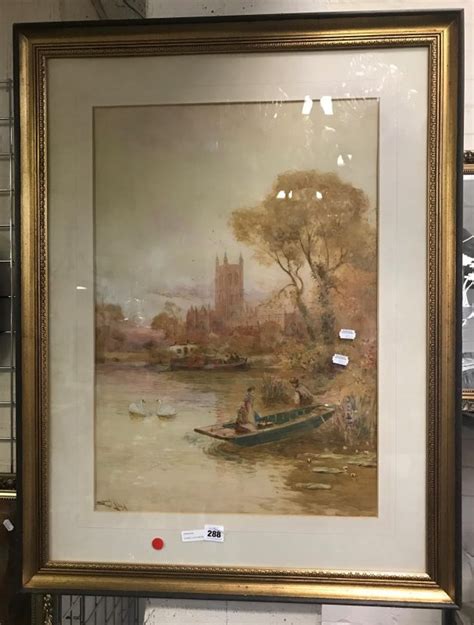 Stuart Lloyd Watercolour Riverside Church Southgate Auction Rooms