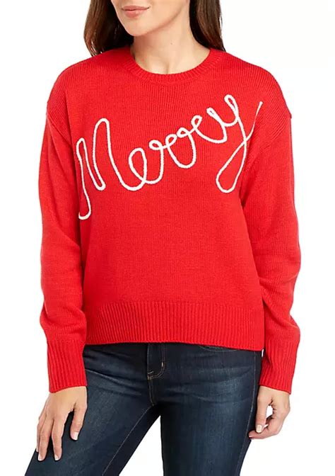 Joyland Long Sleeve Christmas Merry Sweater Belk