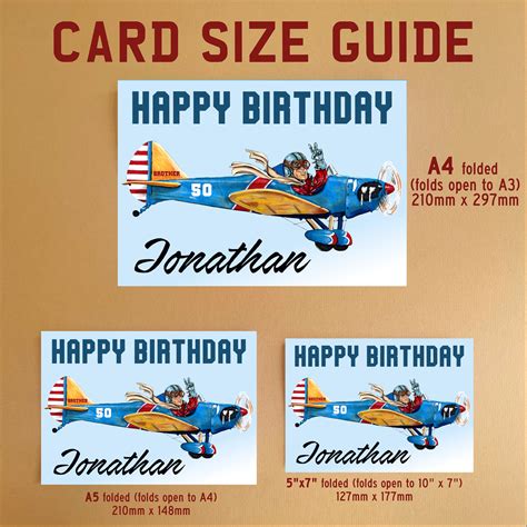 Personalized Pilot Birthday Card For Him Personalized Name Etsy