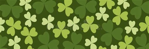 Banners With Shamrock Leaves Realistic Green Clovers Shamrock Banner Horizontal Background