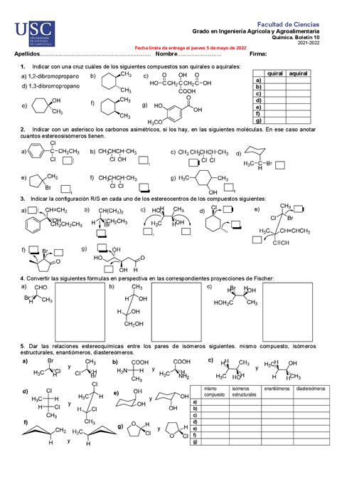 Ejercícios Química Orgánica Docsity