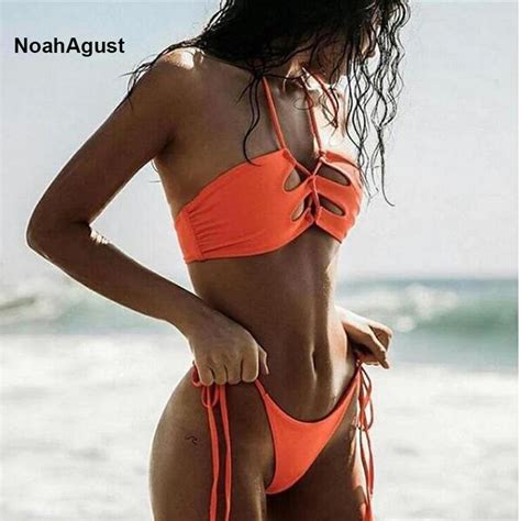 Beachwear Halter Micro Mini Brazilian Bikini Bandeau Swimwear Women