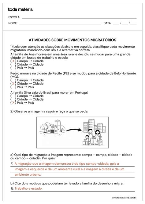 Atividades Sobre Movimentos Migratórios 8 Ano - Atividades sobre movimentos migratórios no Brasil (prontos para ...