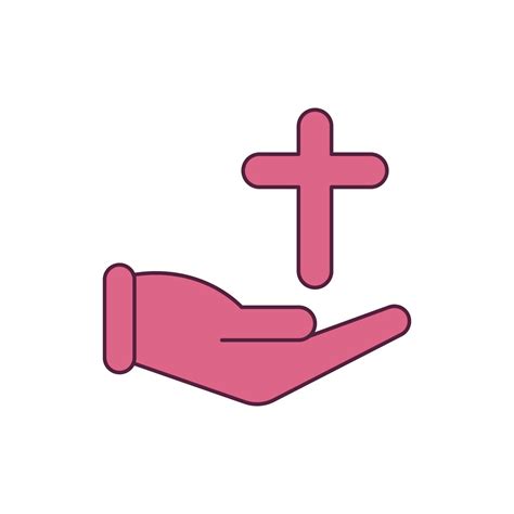 Christian Worship Cross On Hand Icon 7930586 Vector Art At Vecteezy